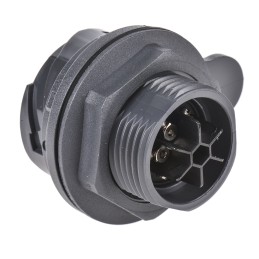 1 pcs - Bulgin Circular Connector, 6 Contacts, Front Mount, Plug, Male, IP66, IP68, IP69K, Buccaneer 7000 Series