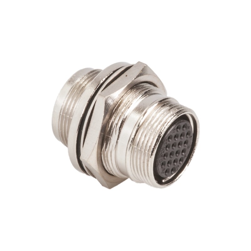 1 pcs - Hirose Circular Connector, 20 Contacts, Panel Mount, Miniature Connector, Socket, Female, IP67, IP68, HR22 Series