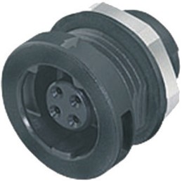 1 pcs - Binder Circular Connector, 4 Contacts, Panel Mount, Micro Connector, Socket, Female, IP67, 420 Series