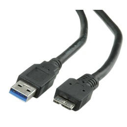 1 pcs - Roline USB 3.0 Cable, Male USB A to Male Micro USB B Cable, 150mm