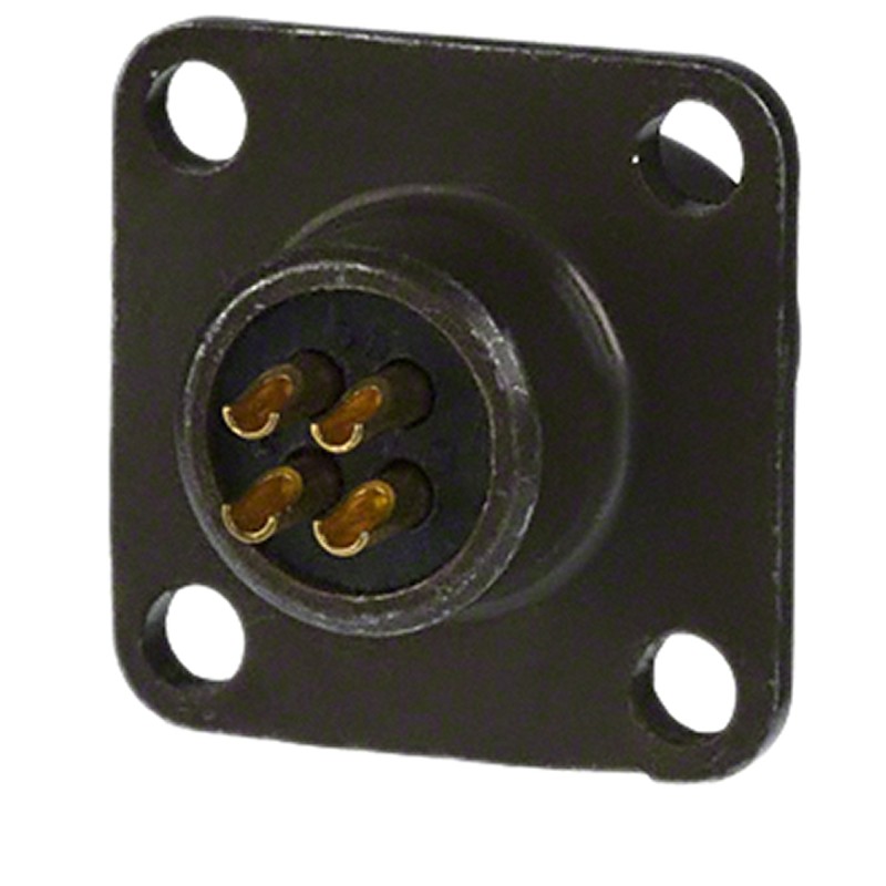 1 pcs - Amphenol, PT 4 Way Panel Mount MIL Spec Circular Connector Receptacle, Socket Contacts,Shell Size 8, Bayonet,