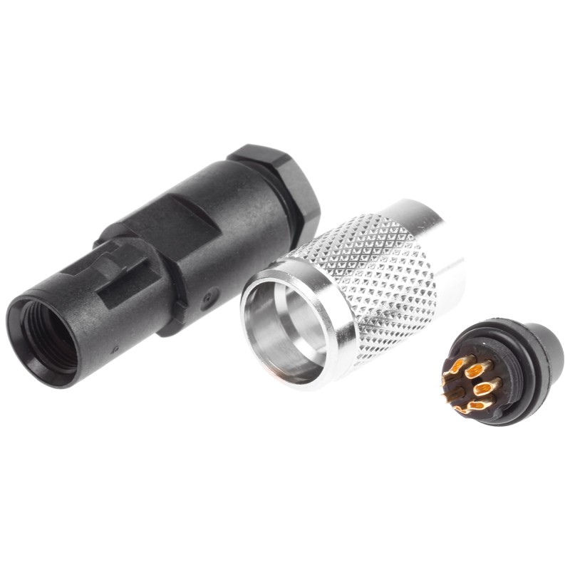 1 pcs - Binder 712 Series M9 Female Cable Mount Connector, 7 contacts Socket