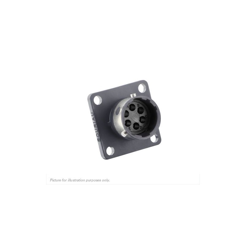 1 pcs - Souriau Circular Connector, 6 Contacts, In-line, Socket, IP68, IP69K, UTGX Series