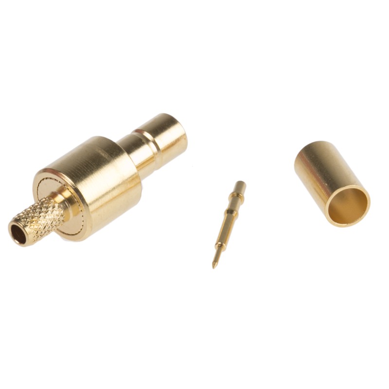 1 pcs - Telegartner, Plug Cable Mount SMB Connector, 50Ω, Crimp Termination, Straight Body