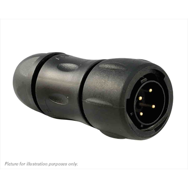 1 pcs - Souriau Circular Connector, 4 Contacts, Cable Mount, Socket, Male, IP68, IP69K, UTS Series