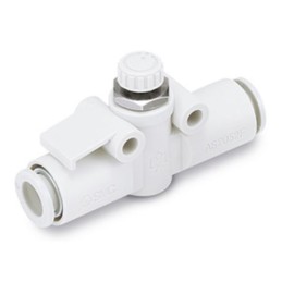 1 pcs - SMC AS Series Speed Controller, 3.2mm Tube Inlet Port x 3.2mm Tube Outlet Port