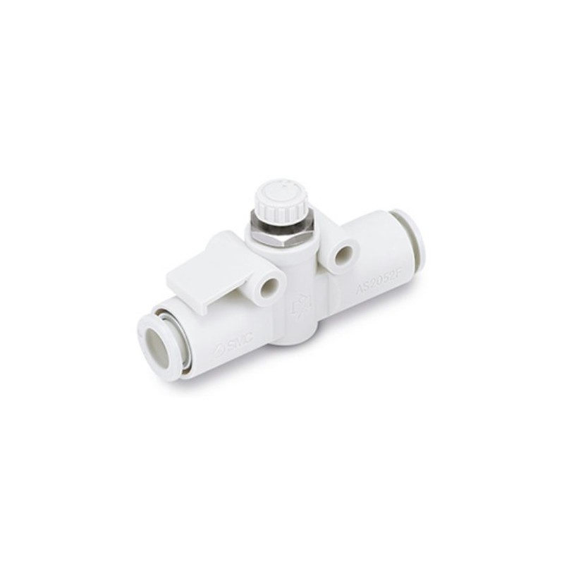 1 pcs - SMC AS Series Speed Controller, 3.2mm Tube Inlet Port x 3.2mm Tube Outlet Port