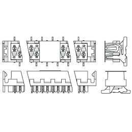 125 pcs - TE Connectivity Micro-MaTch Series Straight Surface Mount PCB Socket, 8-Contact, 2-Row, 2.54mm Pitch, Solder Terminat