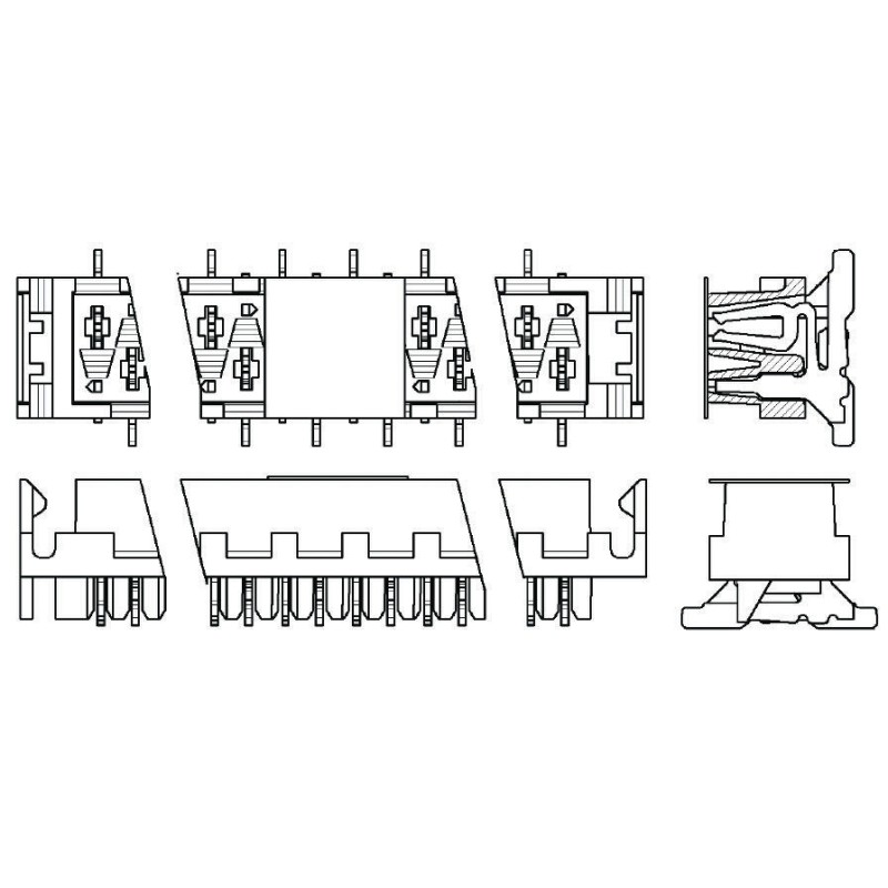 125 pcs - TE Connectivity Micro-MaTch Series Straight Surface Mount PCB Socket, 8-Contact, 2-Row, 2.54mm Pitch, Solder Terminat