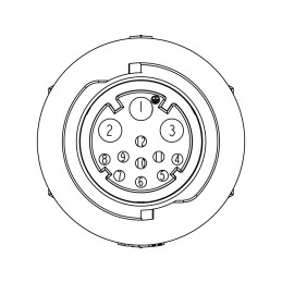 1 pcs - Amphenol Industrial Circular Connector, 12 Contacts, Rear Mount, Socket, Female, IP68, X-Lok Series
