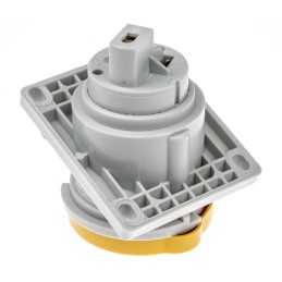 1 pcs - MENNEKES IP44 Yellow Panel Mount 3P Angled Industrial Power Socket, Rated At 16A, 110 V