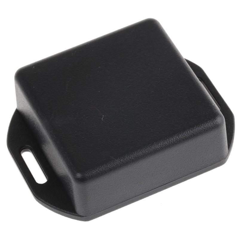 10 pcs - 1551RFLBK Hammond 1551 Series Black ABS Enclosure, IP54, Flanged, Black Lid, 50 x 50 x 20mm