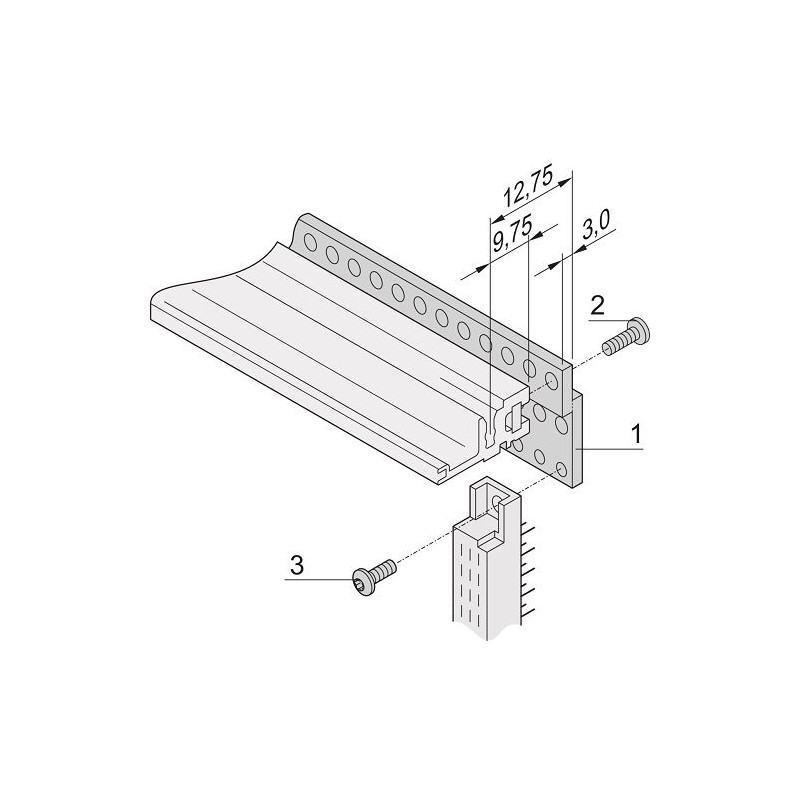 10 pcs - 30822-025 nVent SCHROFF Z-Rail, 102mm Depth