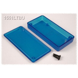 10 pcs - 1551LTBU Hammond 1551 Series Translucent Blue ABS Enclosure, IP54, Flanged, Translucent Blue Lid, 80 x 40 x 15mm
