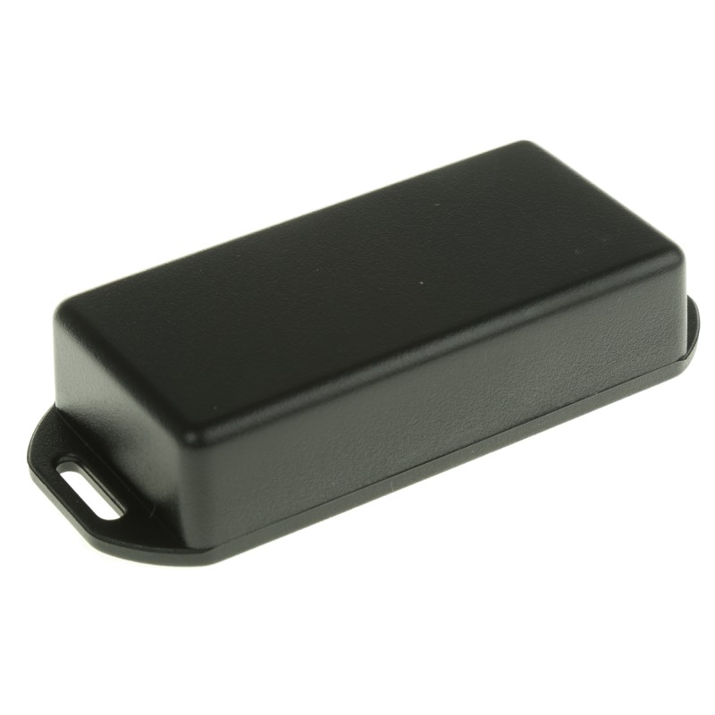 10 pcs - 1551KFLBK Hammond 1551 Series Black ABS Enclosure, IP54, Flanged, Black Lid, 80 x 40 x 20mm