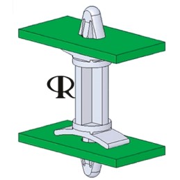 120 pcs - DLCBS-3-01 DLCBS-3-01, 4.8mm High Nylon PCB Support Pillar for 4mm PCB Hole, 14.3mm Base