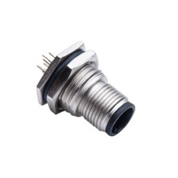 1 pcs - Amphenol Circular Connector, 5 Contacts, Panel Mount, M12 Connector, Plug, Male, IP68, IP69K, M Series