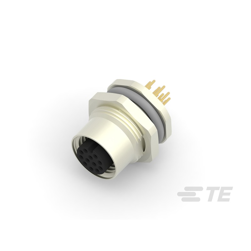 1 pcs - TE Connectivity Circular Connector, 12 Contacts, Rear Mount, M12 Connector, Socket, Female, IP67
