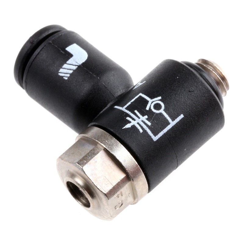 1 pcs - Legris 7010 Series Threaded Flow Regulator, M5 x 0.8 Male Inlet Port x 4mm Tube Outlet Port
