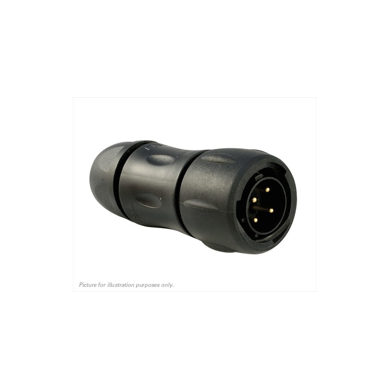 1 pcs - Souriau Circular Connector, 4 Contacts, Cable Mount, Socket, Male, IP68, IP69K, UTS Series