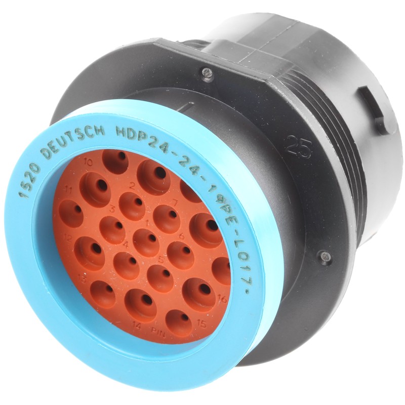 1 pcs - Deutsch Circular Connector, 19 Contacts, Cable Mount, Socket, Male, IP67, HD20 Series