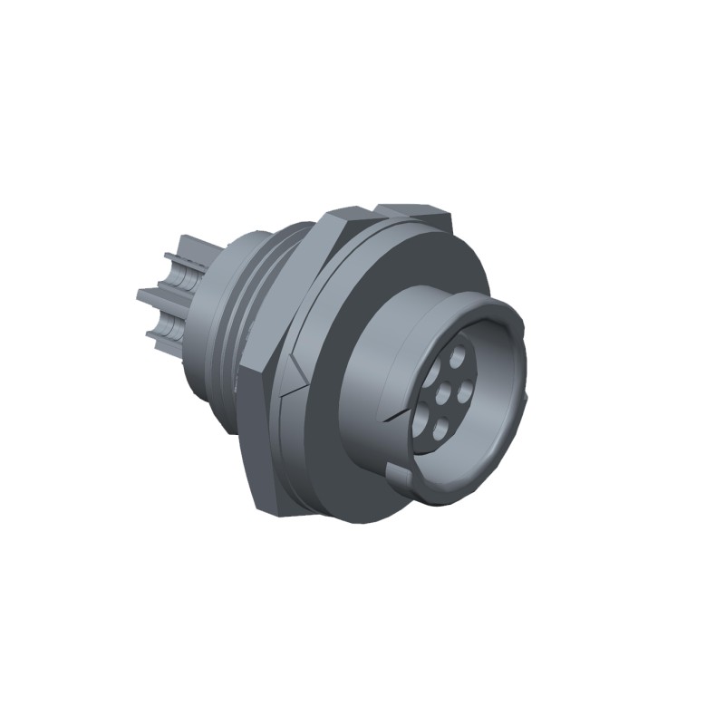 1 pcs - Amphenol Circular Connector, 6 Contacts, Rear Mount, Plug, Female, IP68, X-Lok Series