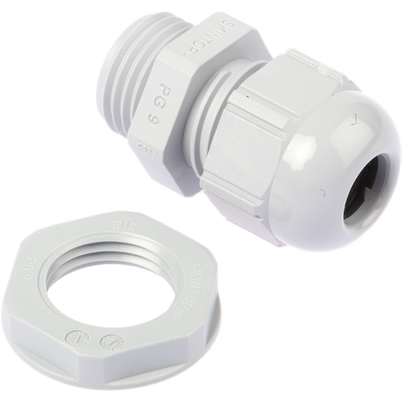 10 pcs - Lapp SKINTOP Series Grey Polyamide Cable Gland, PG9 Thread, 3.5mm Min, 8mm Max, IP68