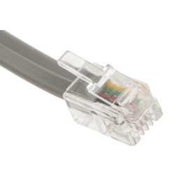 1 pcs - RS PRO Male RJ9 to Male RJ9 Telephone Extension Cable, Grey Sheath, 3m