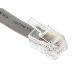 1 pcs - RS PRO Male RJ9 to Male RJ9 Telephone Extension Cable, Grey Sheath, 3m