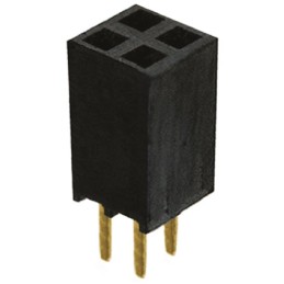 1 pcs - Samtec SSW Series Straight Through Hole Mount PCB Socket, 4-Contact, 2-Row, 2.54mm Pitch, Solder Termination