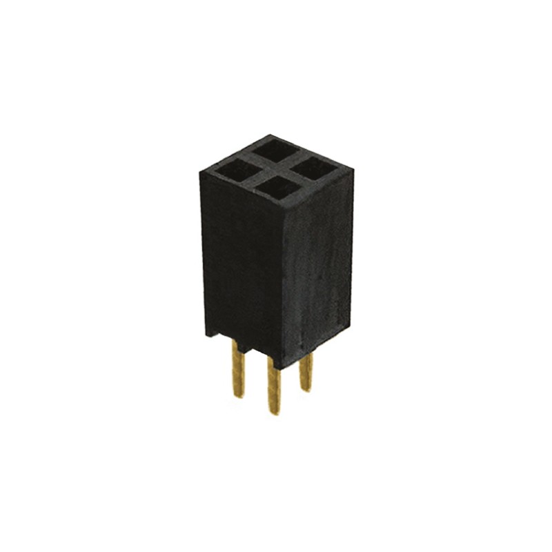 1 pcs - Samtec SSW Series Straight Through Hole Mount PCB Socket, 4-Contact, 2-Row, 2.54mm Pitch, Solder Termination