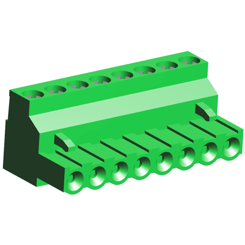 1 pcs - TE Connectivity 5mm Pitch 8 Way Pluggable Terminal Block, Plug, Cable Mount, Screw Termination