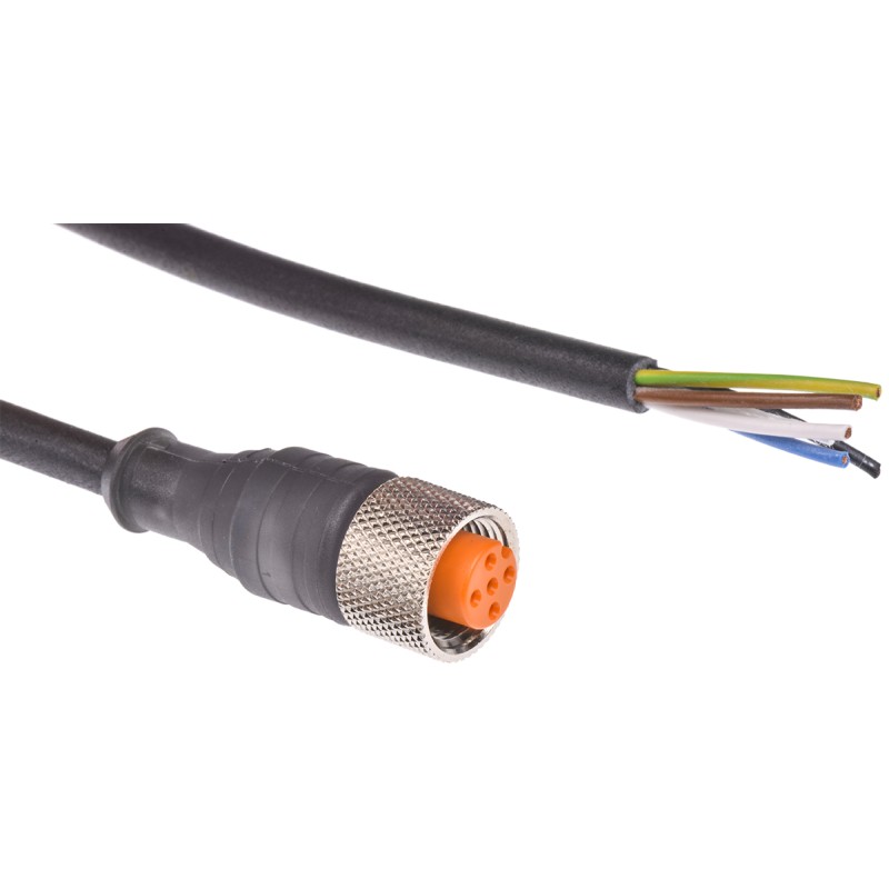1 pcs - Lumberg Automation Straight Female 5 way M12 to Unterminated Sensor Actuator Cable, 2m