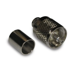 1 pcs - Amphenol RF Plug Cable Mount UHF Connector, Crimp Termination, Straight Body