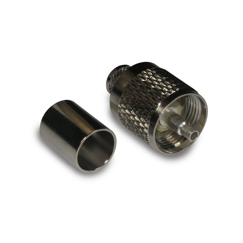 1 pcs - Amphenol RF Plug Cable Mount UHF Connector, Crimp Termination, Straight Body