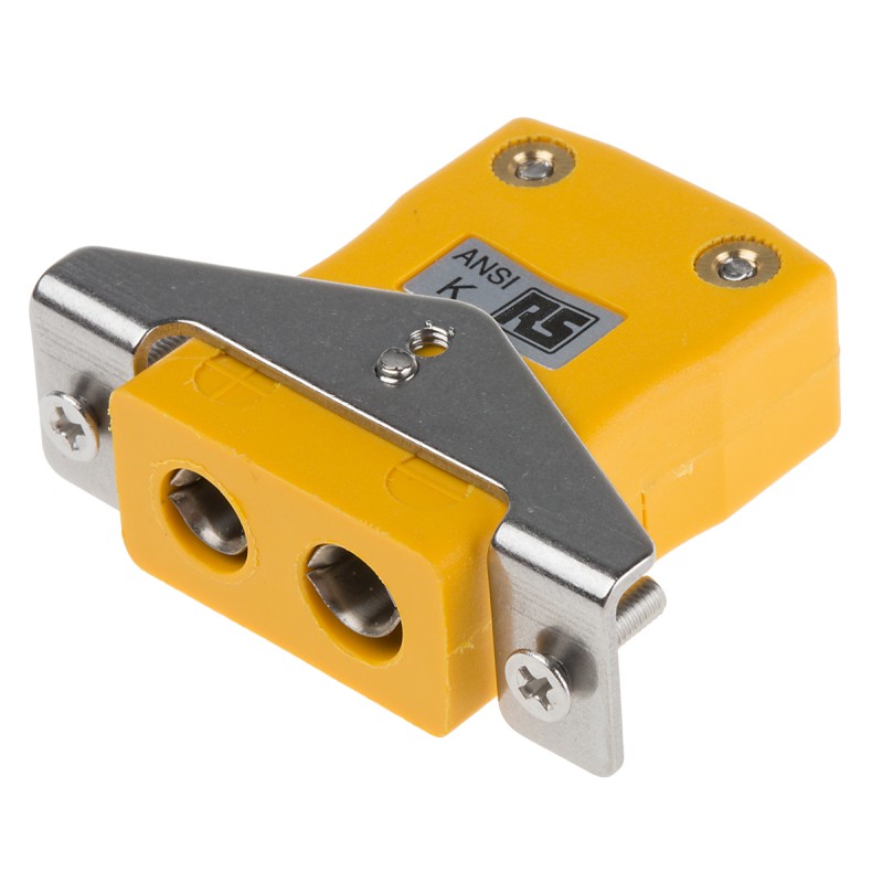 1 pcs - RS PRO Panel Mount Thermocouple Connector for Use with Type K Thermocouple, Standard Size, ANSI Standard