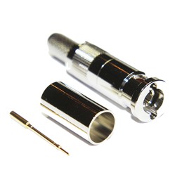 1 pcs - COAX Connectors, Plug Cable Mount Micro BNC Connector, 75Ω, Crimp Termination, Straight Body