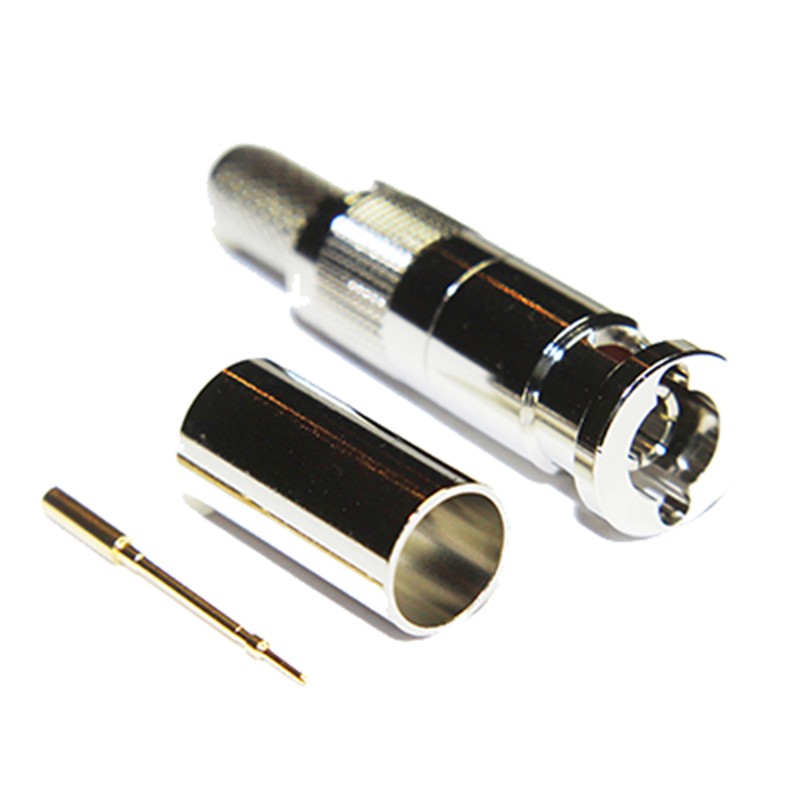 1 pcs - COAX Connectors, Plug Cable Mount Micro BNC Connector, 75Ω, Crimp Termination, Straight Body