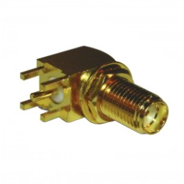 1 pcs - Amphenol RF, jack PCB Mount SMA Connector, 50Ω, Solder Termination, Right Angle Body