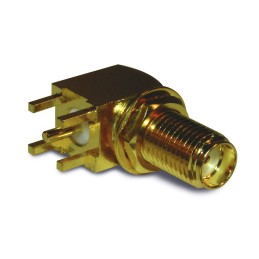 1 pcs - Amphenol RF, jack PCB Mount SMA Connector, 50Ω, Solder Termination, Right Angle Body
