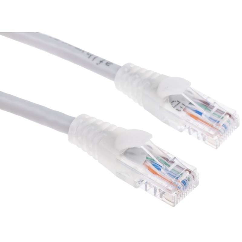 1 pcs - RS PRO Cat5e Male RJ45 to Male RJ45 Ethernet Cable, U/UTP, Grey PVC Sheath, 1m