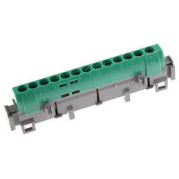 1 pcs - Legrand Distribution Block, 13 Way, 1.5 - 16 mm², 6 - 25 mm², 100A, 400 V ac, Green