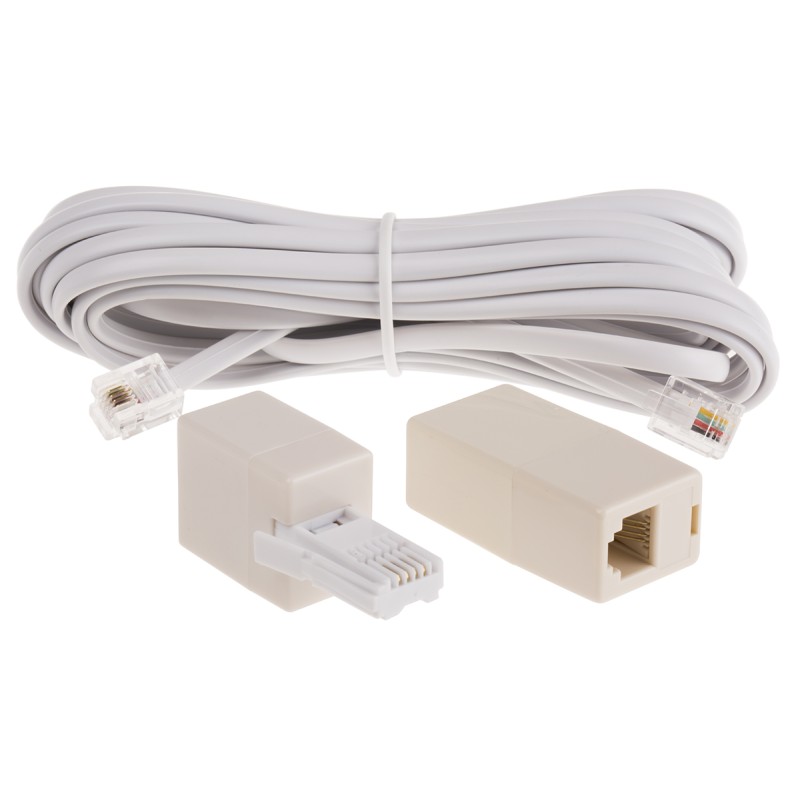 1 pcs - RS PRO Female BT to Telephone Extension Cable, White Sheath, 5m