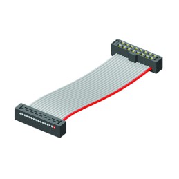 1 pcs - Samtec TCSD Series Flat IDC Socket Cable Assembly, 34-Way, 2mm Pitch, 200mm Length, Tiger Eye IDC to Tiger Eye IDC