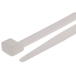 1 Bag of 100 - RS PRO Cable Tie, 240mm x 7.6 mm, Natural Nylon, Pk-100