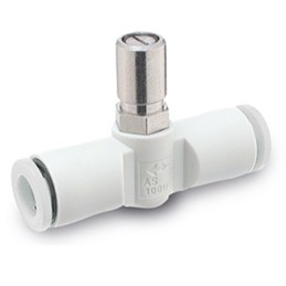 1 pcs - SMC AS100 Series Threaded Speed Controller, M5 Inlet Port x 4mm Tube Outlet Port