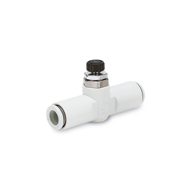 1 pcs - SMC AS100 Series Threaded Speed Controller, M5 Inlet Port x 6mm Tube Outlet Port