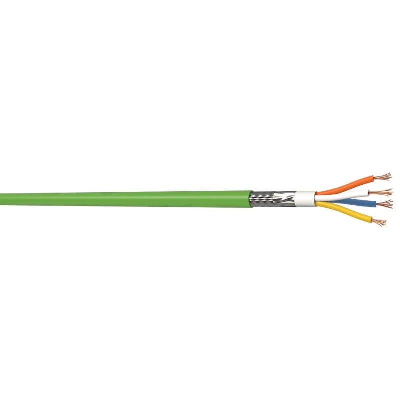 1 Reel of 100 M - AXINDUS Cat5 Ethernet Cable, Aluminium Foil, Tinned Copper Braid, Green, 100m