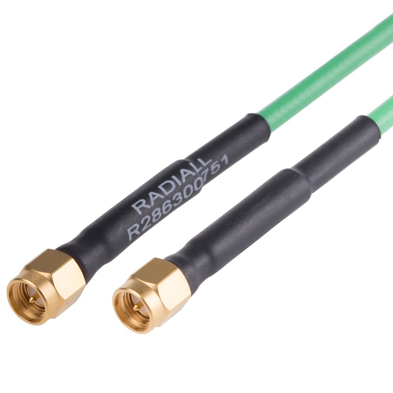 1 pcs - Radiall Male SMA to Male SMA Coaxial Cable, 500mm, Terminated