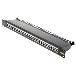 1 pcs - Brand-Rex Cat6Plus Series Cat6 24 Port RJ45 LSA Patch Panel STP 1U Black